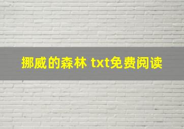 挪威的森林 txt免费阅读